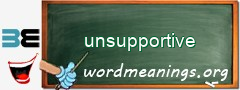 WordMeaning blackboard for unsupportive